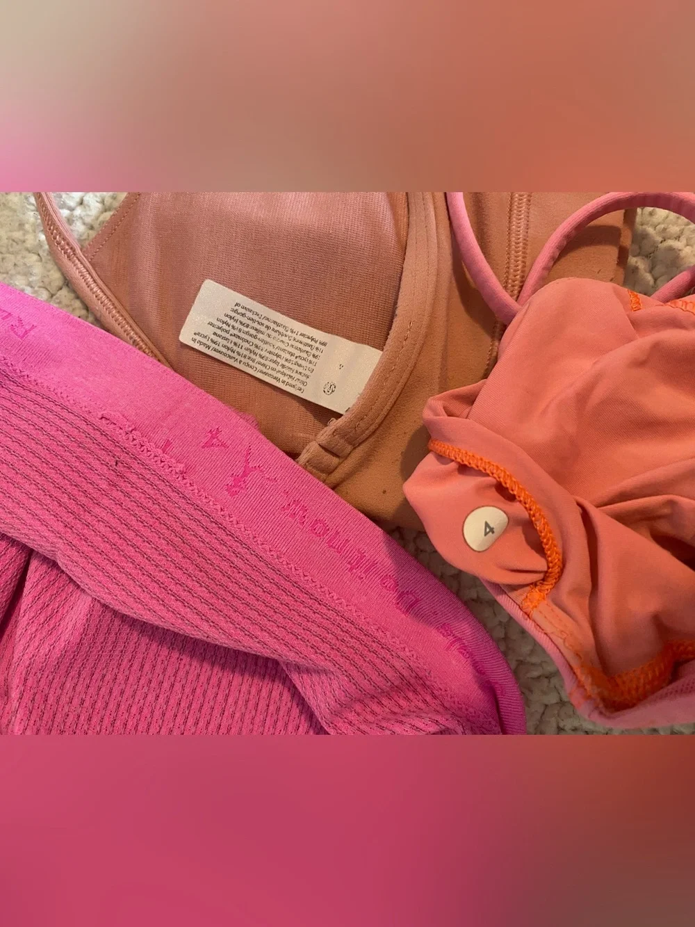 Women’s Lululemon sports bras and top